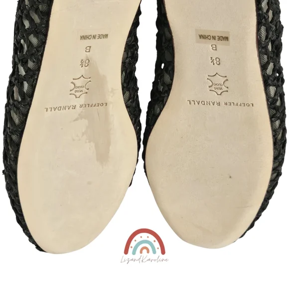 New! Loeffler Randall Leonie Black Crochet Woven Raffia Leather Ballet Flat - Picture 16 of 16